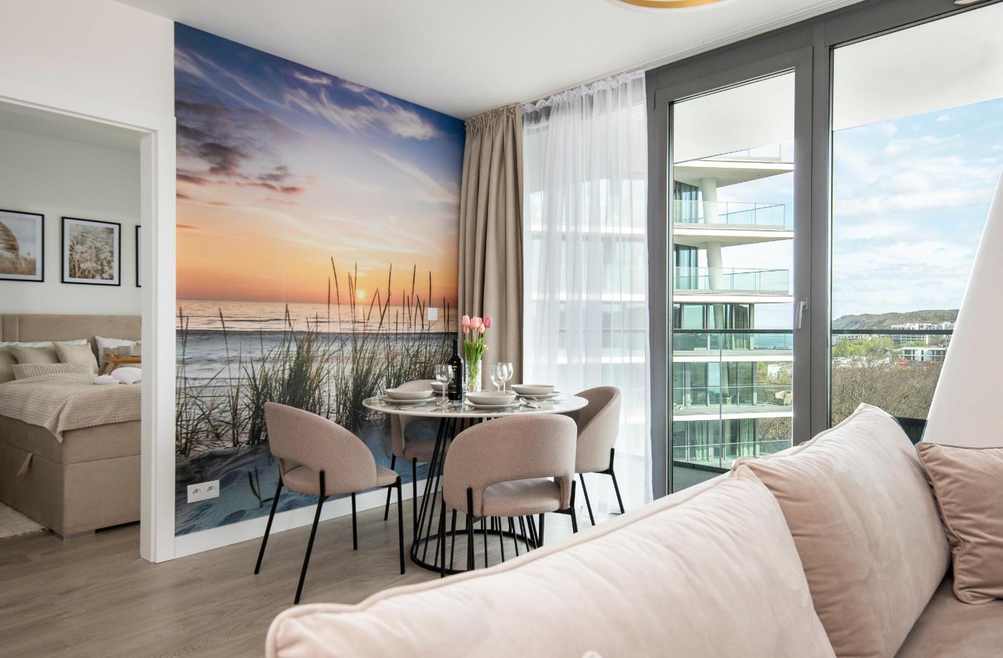 Апартаменты Wave Panorama 8Th Floor Sea View Мендзыздрое Экстерьер фото
