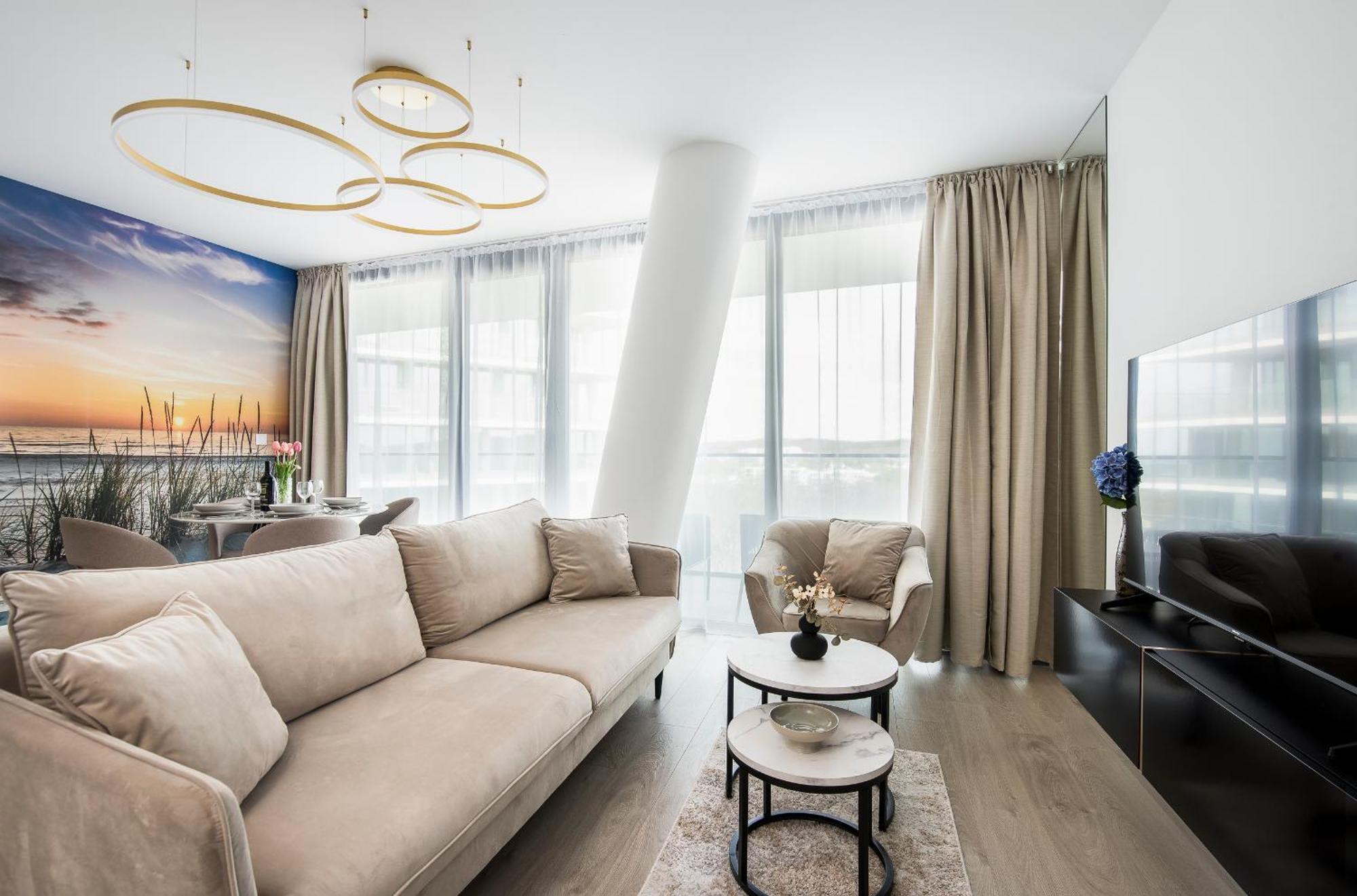 Апартаменты Wave Panorama 8Th Floor Sea View Мендзыздрое Экстерьер фото